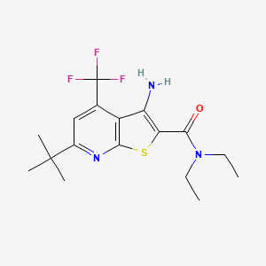 molecular formula C17H22F3N3OS B3564553 3-amino-6-tert-butyl-N,N-diethyl-4-(trifluoromethyl)thieno[2,3-b]pyridine-2-carboxamide 