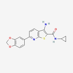 3-amino-6-(1,3-benzodioxol-5-yl)-N-cyclopropylthieno[2,3-b]pyridine-2-carboxamide