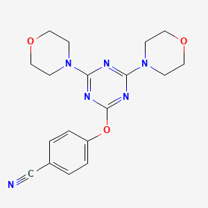 4-[(4,6-Dimorpholin-4-yl-1,3,5-triazin-2-yl)oxy]benzonitrile