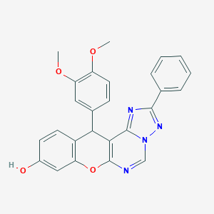 molecular formula C26H20N4O4 B356458 12-(3,4-dimethoxyphenyl)-2-phenyl-12H-chromeno[3,2-e][1,2,4]triazolo[1,5-c]pyrimidin-9-ol CAS No. 848742-72-3