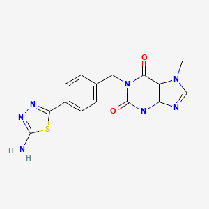 1-[4-(5-amino-1,3,4-thiadiazol-2-yl)benzyl]-3,7-dimethyl-3,7-dihydro-1H-purine-2,6-dione