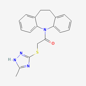 molecular formula C19H18N4OS B3564602 5-{[(5-methyl-4H-1,2,4-triazol-3-yl)thio]acetyl}-10,11-dihydro-5H-dibenzo[b,f]azepine 