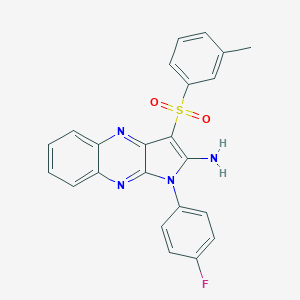 molecular formula C23H17FN4O2S B356462 1-(4-fluorophenyl)-3-[(3-methylphenyl)sulfonyl]-1H-pyrrolo[2,3-b]quinoxalin-2-ylamine CAS No. 848917-79-3