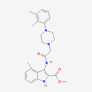 molecular formula C25H30N4O3 B356464 Methyl 3-[[2-[4-(2,3-dimethylphenyl)piperazin-1-yl]acetyl]amino]-4-methyl-1H-indole-2-carboxylate CAS No. 848930-99-4