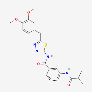 N-[5-(3,4-dimethoxybenzyl)-1,3,4-thiadiazol-2-yl]-3-(isobutyrylamino)benzamide