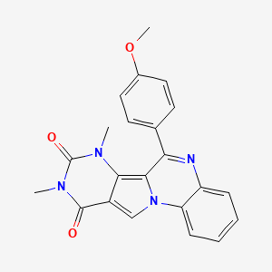 molecular formula C22H18N4O3 B3564707 6-(4-methoxyphenyl)-7,9-dimethylpyrimido[4',5':3,4]pyrrolo[1,2-a]quinoxaline-8,10(7H,9H)-dione 