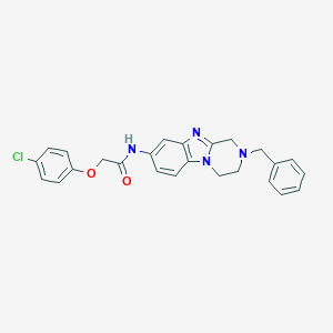 molecular formula C25H23ClN4O2 B356472 N-(2-benzyl-1,2,3,4-tetrahydropyrazino[1,2-a]benzimidazol-8-yl)-2-(4-chlorophenoxy)acetamide CAS No. 861121-99-5