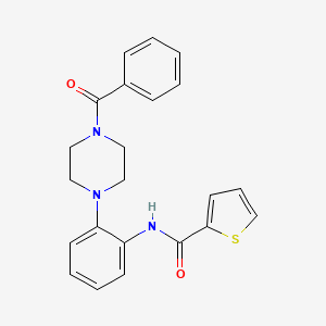 molecular formula C22H21N3O2S B3564740 N-[2-(4-benzoyl-1-piperazinyl)phenyl]-2-thiophenecarboxamide 