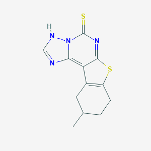 10-Methyl-8,9,10,11-tetrahydro[1]benzothieno[3,2-e][1,2,4]triazolo[1,5-c]pyrimidin-5-yl hydrosulfide