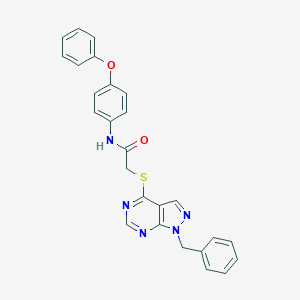 2-[(1-benzyl-1H-pyrazolo[3,4-d]pyrimidin-4-yl)sulfanyl]-N-(4-phenoxyphenyl)acetamide