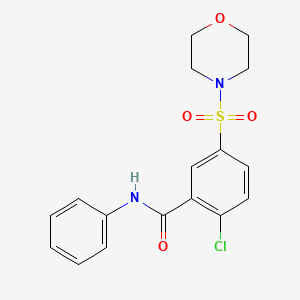 molecular formula C17H17ClN2O4S B3564791 2-chloro-5-(4-morpholinylsulfonyl)-N-phenylbenzamide 