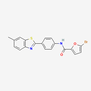 molecular formula C19H13BrN2O2S B3564805 5-bromo-N-[4-(6-methyl-1,3-benzothiazol-2-yl)phenyl]-2-furamide 