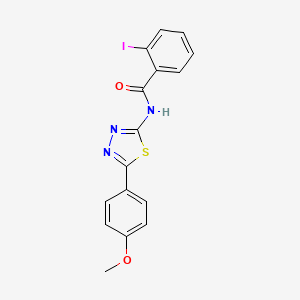 molecular formula C16H12IN3O2S B3564826 2-iodo-N-[5-(4-methoxyphenyl)-1,3,4-thiadiazol-2-yl]benzamide 