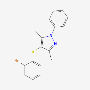 4-(2-Bromophenyl)sulfanyl-3,5-dimethyl-1-phenylpyrazole