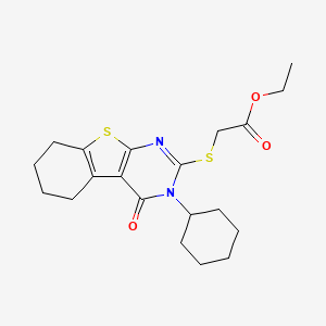 Ethyl [(3-cyclohexyl-4-oxo-3,4,5,6,7,8-hexahydro[1]benzothieno[2,3-d]pyrimidin-2-yl)sulfanyl]acetate