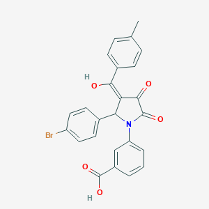 3-[2-(4-bromophenyl)-4-hydroxy-3-(4-methylbenzoyl)-5-oxo-2,5-dihydro-1H-pyrrol-1-yl]benzoic acid