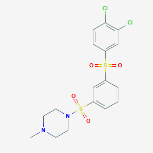 molecular formula C17H18Cl2N2O4S2 B3564856 1-({3-[(3,4-dichlorophenyl)sulfonyl]phenyl}sulfonyl)-4-methylpiperazine 