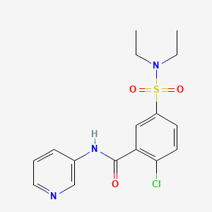 molecular formula C16H18ClN3O3S B3564868 2-chloro-5-[(diethylamino)sulfonyl]-N-3-pyridinylbenzamide 