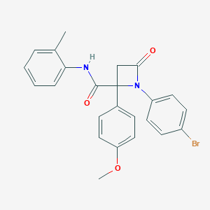 molecular formula C24H21BrN2O3 B356487 1-(4-bromophenyl)-2-(4-methoxyphenyl)-N-(2-methylphenyl)-4-oxo-2-azetidinecarboxamide CAS No. 898916-52-4
