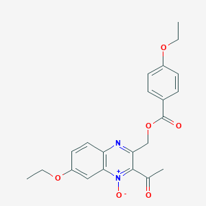 molecular formula C22H22N2O6 B356490 (3-Acetyl-6-ethoxy-4-oxidoquinoxalin-4-ium-2-yl)methyl 4-ethoxybenzoate CAS No. 862184-73-4
