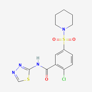 2-chloro-5-(1-piperidinylsulfonyl)-N-1,3,4-thiadiazol-2-ylbenzamide