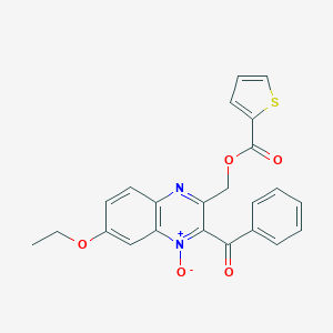 molecular formula C23H18N2O5S B356491 (3-Benzoyl-6-ethoxy-4-oxidoquinoxalin-4-ium-2-yl)methyl thiophene-2-carboxylate CAS No. 850188-86-2
