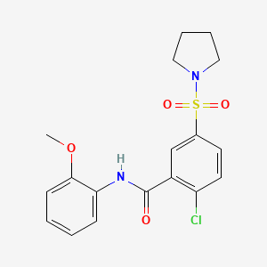 2-chloro-N-(2-methoxyphenyl)-5-(1-pyrrolidinylsulfonyl)benzamide