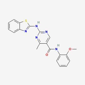 2-(1,3-benzothiazol-2-ylamino)-N-(2-methoxyphenyl)-4-methylpyrimidine-5-carboxamide