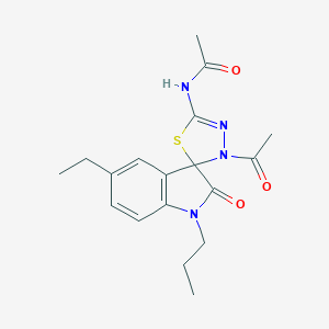 molecular formula C18H22N4O3S B356495 N-(4-acetyl-5'-ethyl-2'-oxo-1'-propylspiro[1,3,4-thiadiazole-5,3'-indole]-2-yl)acetamide CAS No. 843619-83-0
