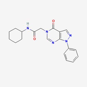 N-cyclohexyl-2-(4-oxo-1-phenyl-1,4-dihydro-5H-pyrazolo[3,4-d]pyrimidin-5-yl)acetamide