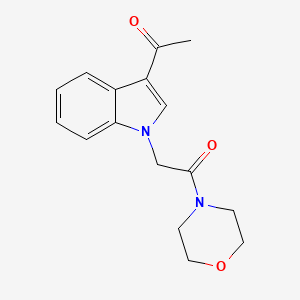 molecular formula C16H18N2O3 B3564968 1-{1-[2-(4-morpholinyl)-2-oxoethyl]-1H-indol-3-yl}ethanone 