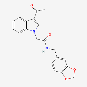 2-(3-acetyl-1H-indol-1-yl)-N-(1,3-benzodioxol-5-ylmethyl)acetamide