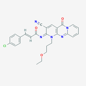molecular formula C26H22ClN5O3 B356499 3-(4-chlorophenyl)-N-[3-cyano-1-(3-ethoxypropyl)-5-oxo-1,5-dihydro-2H-dipyrido[1,2-a:2,3-d]pyrimidin-2-ylidene]acrylamide CAS No. 862200-35-9