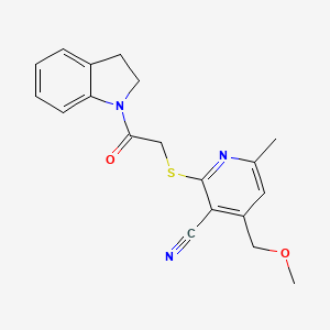 2-{[2-(2,3-dihydro-1H-indol-1-yl)-2-oxoethyl]thio}-4-(methoxymethyl)-6-methylnicotinonitrile