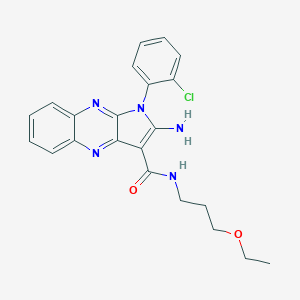 molecular formula C22H22ClN5O2 B356501 2-amino-1-(2-chlorophenyl)-N-(3-ethoxypropyl)-1H-pyrrolo[2,3-b]quinoxaline-3-carboxamide CAS No. 573934-53-9
