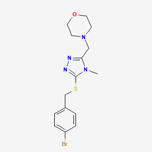 molecular formula C15H19BrN4OS B3565013 4-({5-[(4-bromobenzyl)thio]-4-methyl-4H-1,2,4-triazol-3-yl}methyl)morpholine 