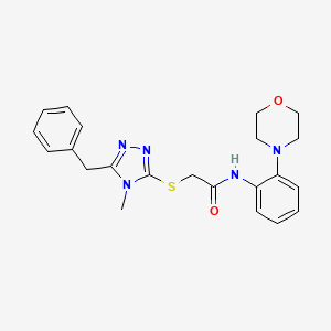 2-[(5-benzyl-4-methyl-4H-1,2,4-triazol-3-yl)thio]-N-[2-(4-morpholinyl)phenyl]acetamide