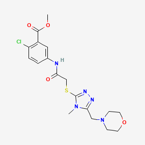 methyl 2-chloro-5-[({[4-methyl-5-(4-morpholinylmethyl)-4H-1,2,4-triazol-3-yl]thio}acetyl)amino]benzoate