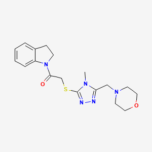 molecular formula C18H23N5O2S B3565026 1-({[4-methyl-5-(4-morpholinylmethyl)-4H-1,2,4-triazol-3-yl]thio}acetyl)indoline 