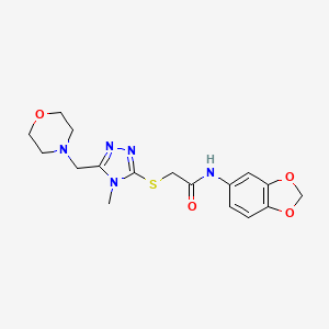 N-1,3-benzodioxol-5-yl-2-{[4-methyl-5-(4-morpholinylmethyl)-4H-1,2,4-triazol-3-yl]thio}acetamide