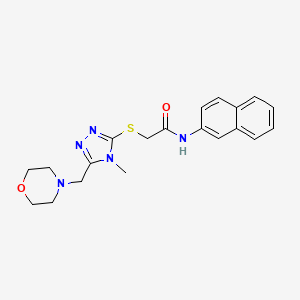 molecular formula C20H23N5O2S B3565040 2-{[4-methyl-5-(4-morpholinylmethyl)-4H-1,2,4-triazol-3-yl]thio}-N-2-naphthylacetamide 