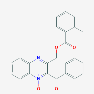 molecular formula C24H18N2O4 B356505 (3-Benzoyl-4-oxidoquinoxalin-4-ium-2-yl)methyl 2-methylbenzoate CAS No. 877785-34-7