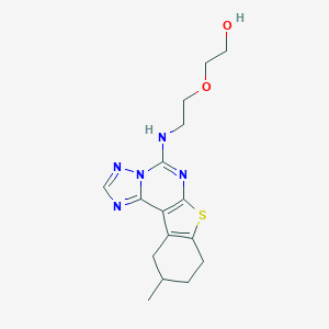 molecular formula C16H21N5O2S B356508 2-{2-[(10-Methyl-8,9,10,11-tetrahydro[1]benzothieno[3,2-e][1,2,4]triazolo[1,5-c]pyrimidin-5-yl)amino]ethoxy}ethanol CAS No. 877805-73-7
