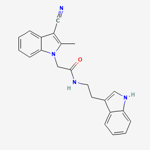 molecular formula C22H20N4O B3565088 2-(3-cyano-2-methyl-1H-indol-1-yl)-N-[2-(1H-indol-3-yl)ethyl]acetamide 