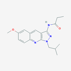 molecular formula C18H22N4O2 B356509 N-(1-isobutyl-6-methoxy-1H-pyrazolo[3,4-b]quinolin-3-yl)propanamide CAS No. 714935-07-6