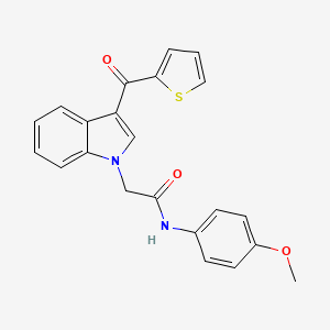 molecular formula C22H18N2O3S B3565090 N-(4-methoxyphenyl)-2-[3-(2-thienylcarbonyl)-1H-indol-1-yl]acetamide 