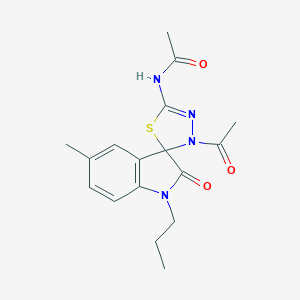 N-(4-acetyl-5'-methyl-2'-oxo-1'-propylspiro[1,3,4-thiadiazole-5,3'-indole]-2-yl)acetamide