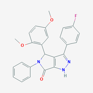 molecular formula C25H20FN3O3 B356512 4-(2,5-dimethoxyphenyl)-3-(4-fluorophenyl)-5-phenyl-4,5-dihydropyrrolo[3,4-c]pyrazol-6(1H)-one CAS No. 500197-97-7