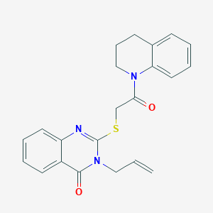 molecular formula C22H21N3O2S B3565125 3-allyl-2-{[2-(3,4-dihydro-1(2H)-quinolinyl)-2-oxoethyl]thio}-4(3H)-quinazolinone 