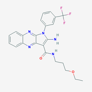 molecular formula C23H22F3N5O2 B356513 2-amino-N-(3-ethoxypropyl)-1-[3-(trifluoromethyl)phenyl]-1H-pyrrolo[2,3-b]quinoxaline-3-carboxamide CAS No. 585558-85-6